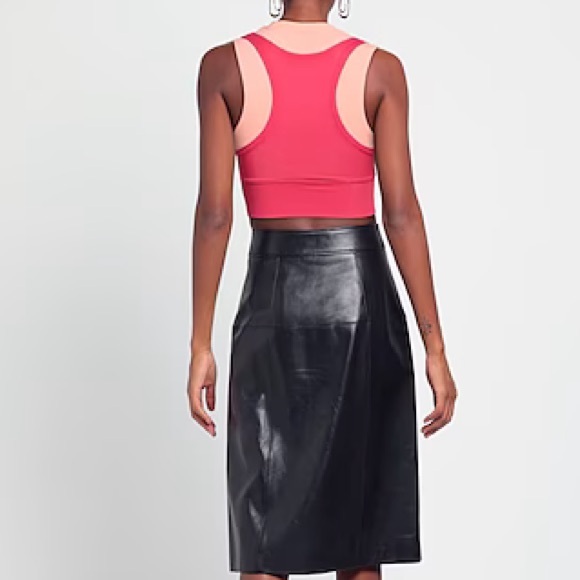 JORDAN ESSENTIALS CROPPED TOP Double Layer Tank Garnet Pink Coral XS 0 2 NWT - Picture 4 of 8